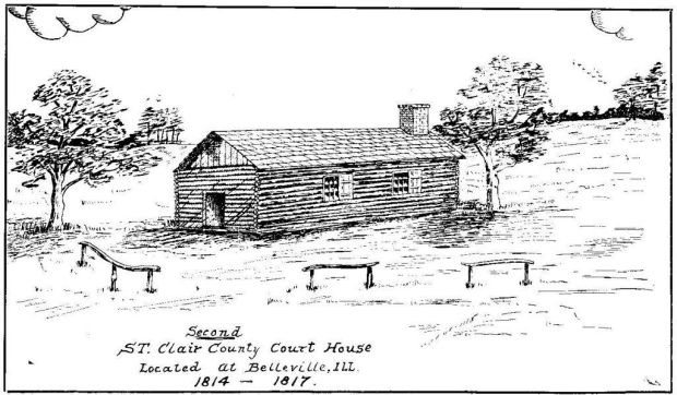 First St. Clair County courthouse in Belleville, 1814